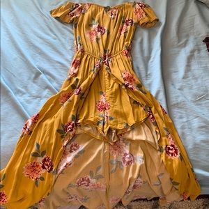 Off the shoulder romper with skirt attached